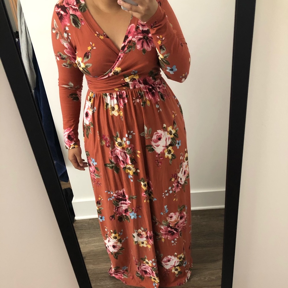 Long sleeve floral dress